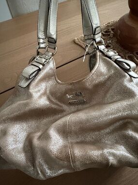Coach Metallic Gold Leather Hobo Bag